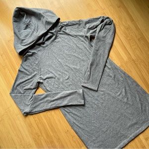 Athleta Charcoal Hooded Tunic Top